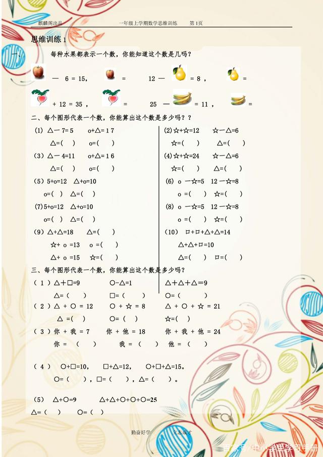 数学老师：100道思维训练题，打印给孩子做，吃透“0”扣分！